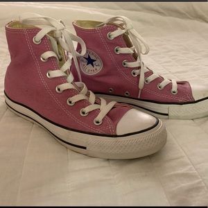 Converse Chuck Taylor pink high top shoes